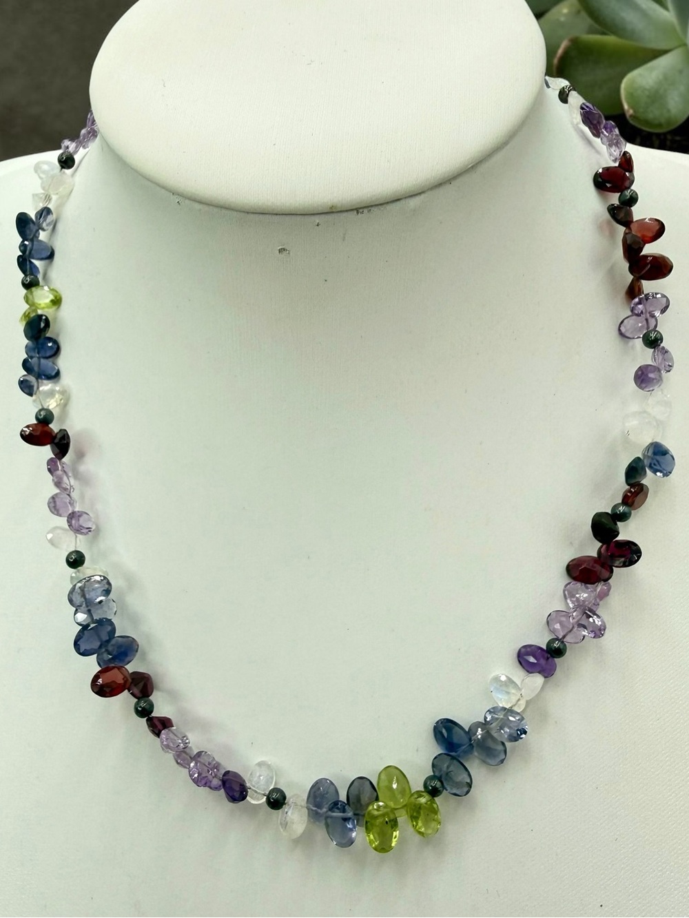 Desert Rose Multi Gemstone Sterling Silver Necklace NWT 14”+3” Extender Jay King